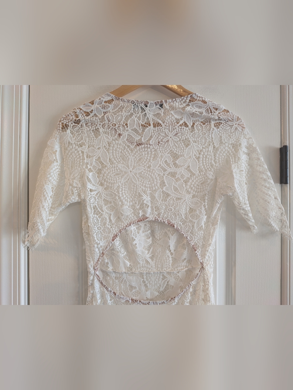 For Love & Lemons Luna White Lace Midi Dress Bridal Wedding Romantic Size S - Picture 11 of 15